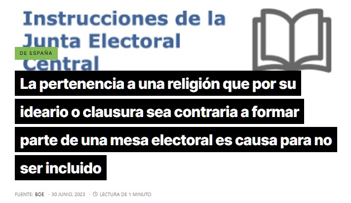 Sab As Que Te Puedes Librar De Acudir A La Mesa Electoral Por Creer En