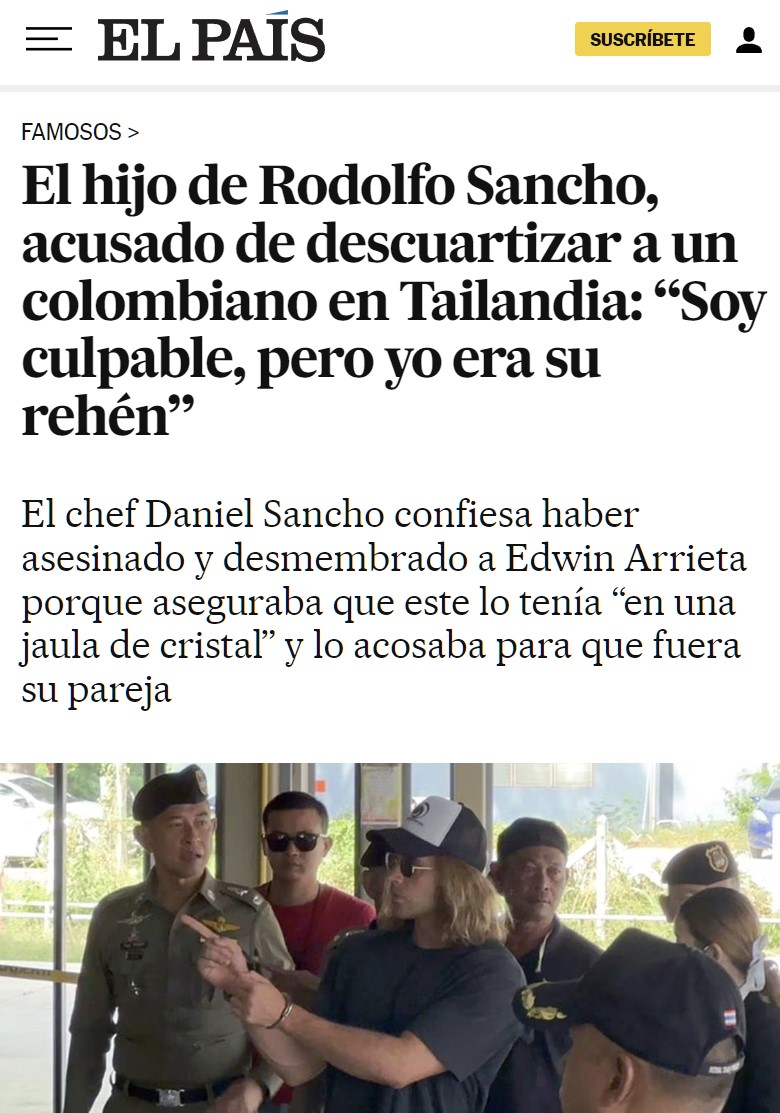 El Hijo De Rodolfo Sancho Acusado De Descuartizar A Un Hombre Cuenta