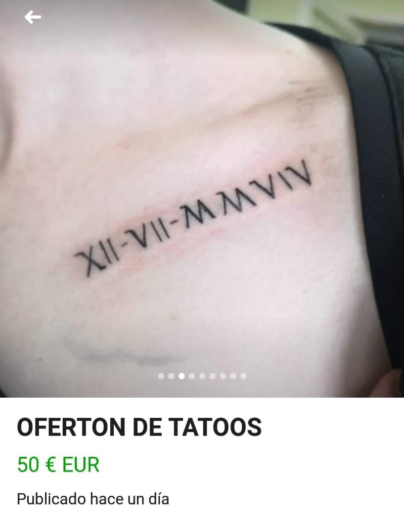 Cuando te quieres tatuar números romanos pero tu tatuador repitió la ESO 2 veces