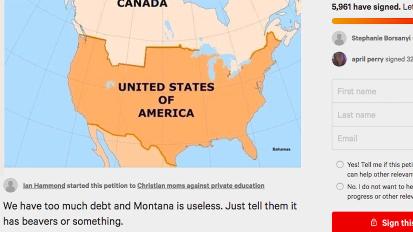 Miles de personas firman una petición para vender la "inútil" Montana a Canadá