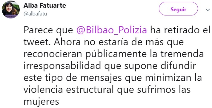 Alba Gatuarte quiere igualdad, PERO