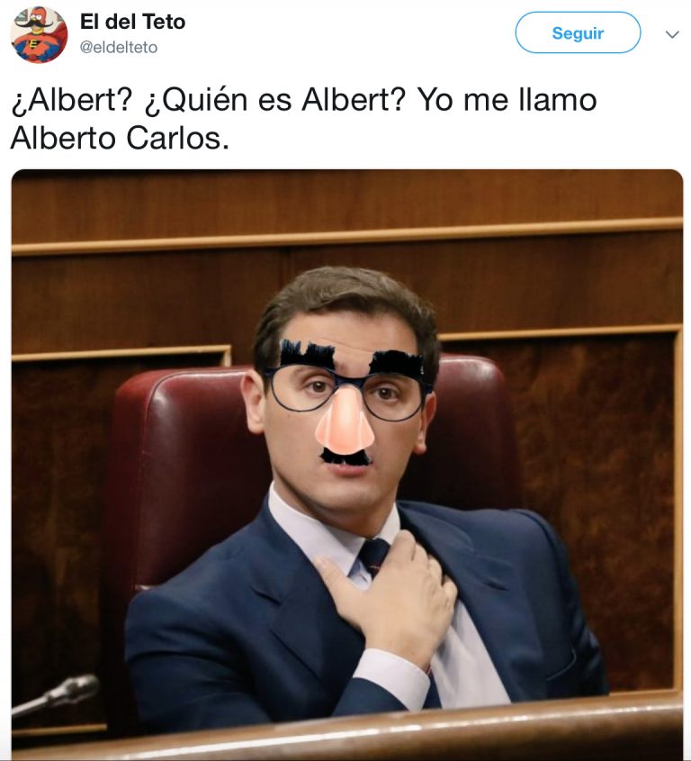 Al aparecer las listas electorales para las elecciones del próximo 28 de abril, el número uno de Ciudadanos era un tal Alberto Carlos y claro… en Twitter se han vuelto locos