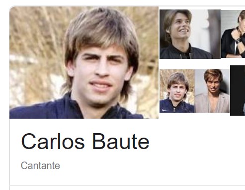 Si buscas CARLOS BAUTE en Google, la primera foto que te muestra es de Gerard Piqué
