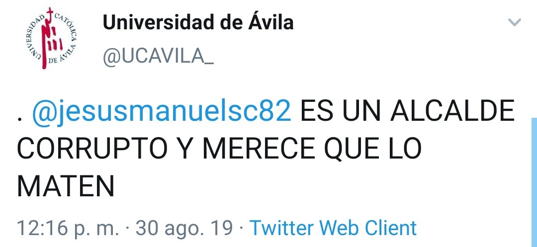Llamadme desconfiado pero creo que alguien ha hackeado la cuenta de la universidad de Ávila.