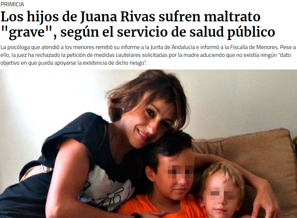 Dos días después de la noticia sobre un informe de psicólogos italianos contra de Juana Rivas, aparece esta noticia en Público