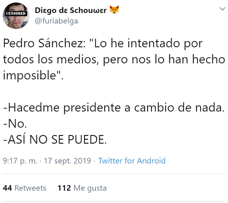 Pedro Sánchez pidiendo que le BOTEN
