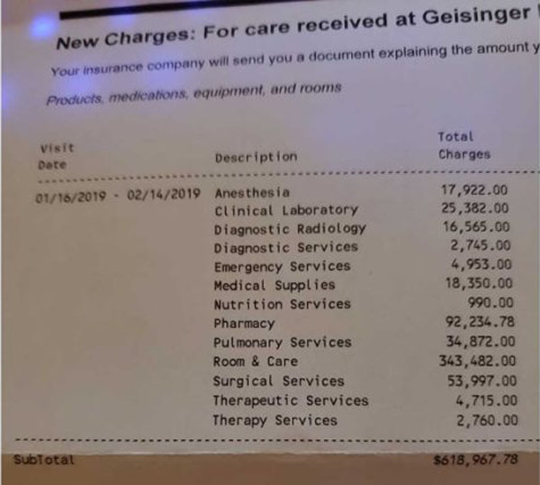 La escandalosa factura médica de un hospital de EE.UU.: 619.000 dólares por una operación de rodilla