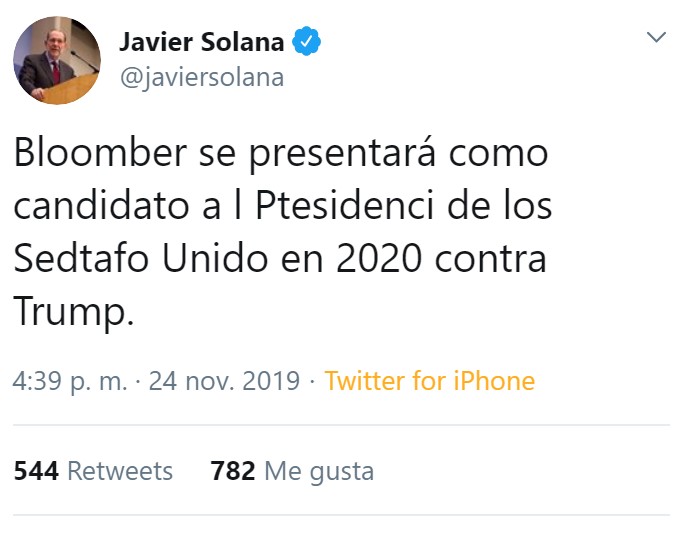Javier Solana, ¿eftás bienf?