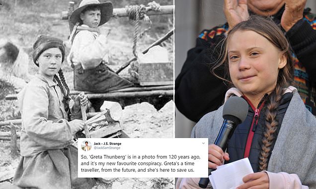 Greta Thunberg tiene 121 años o viaja en el tiempo