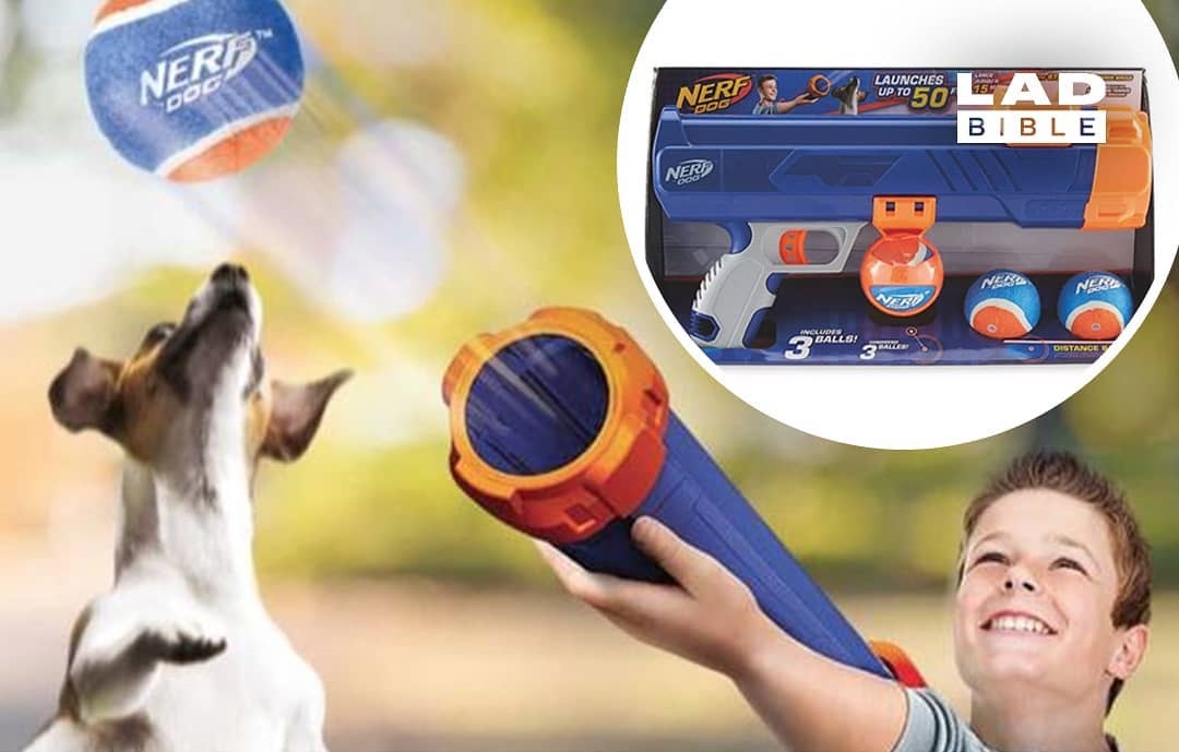 ¿Sabías que Nerf vende un bazooka para lanzar pelotas jugando con tu perro?