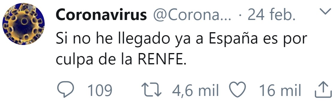 El Coronavirus ya tiene Twitter