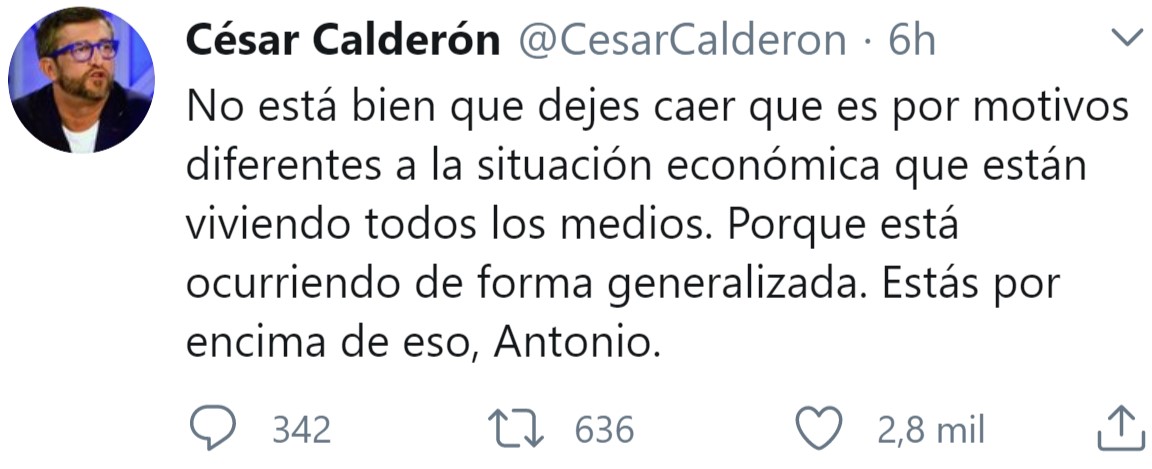 Antonio Maestre y César Calderón: La venganza se sirve en plato frío...
