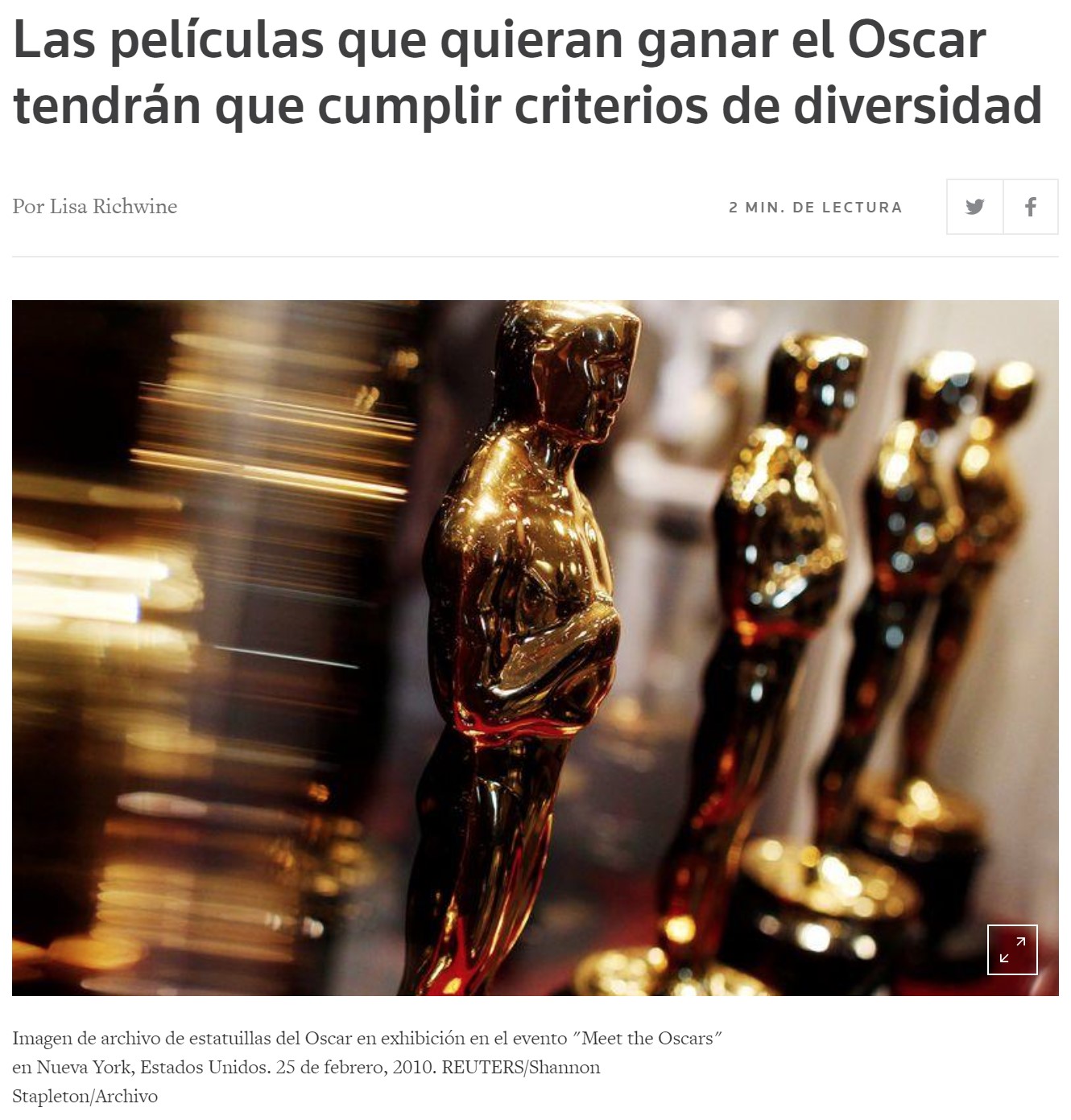 Si tu pel铆cula no es inclusiva, no podr谩s optar a los Oscar