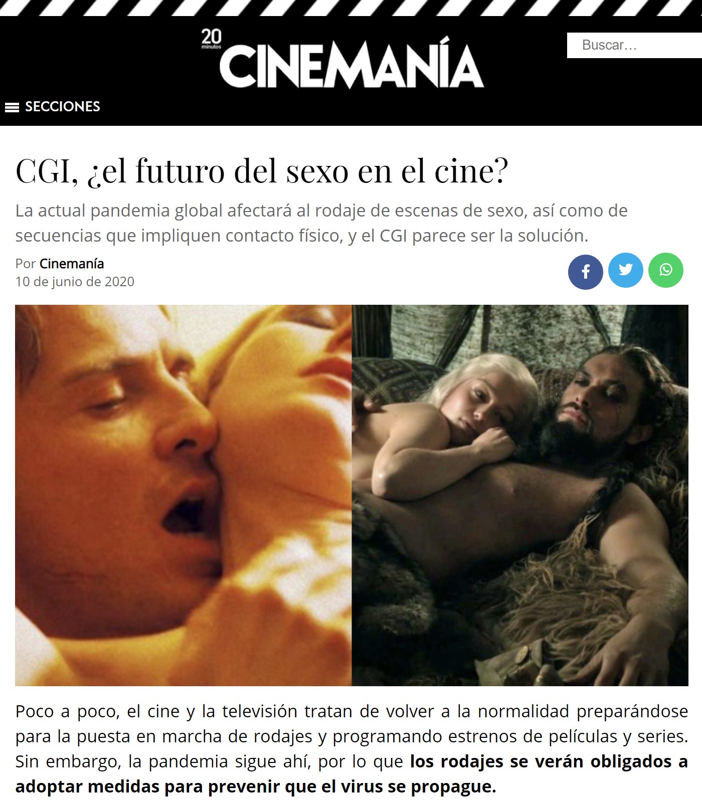 CGI, la nueva normalidad de los encuentros secsuales en el cine