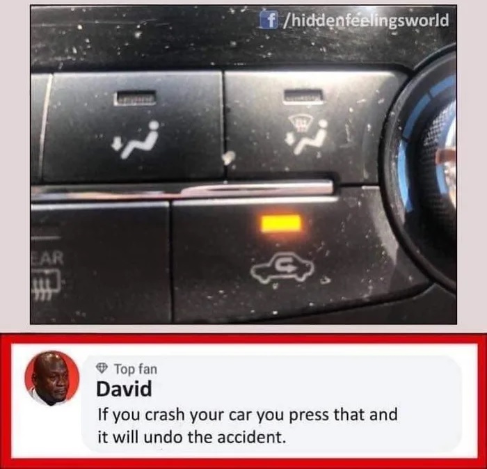 ¿Vuestro coche también tiene botón de deshacer accidente?