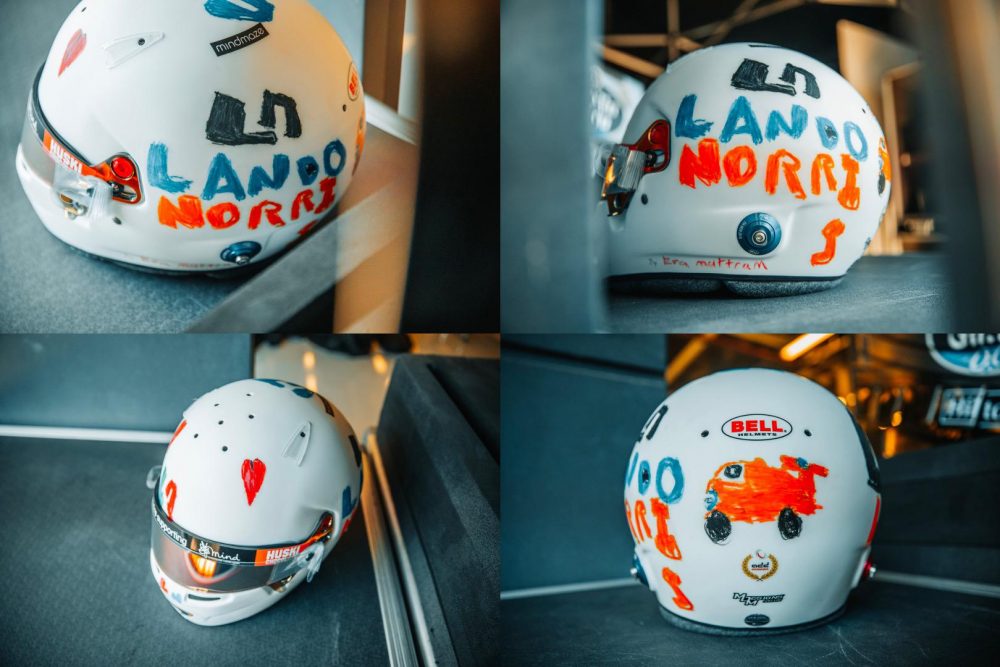 Lando Norris elige el diseño de una niña de 6 años para el casco con el que correrá el GP de Gran Bretaña.