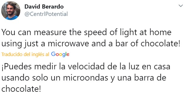 ¿Sabías que puedes calcular la velocidad de la luz en tu casa, simplemente calentando una tableta de chocolate en el microondas?