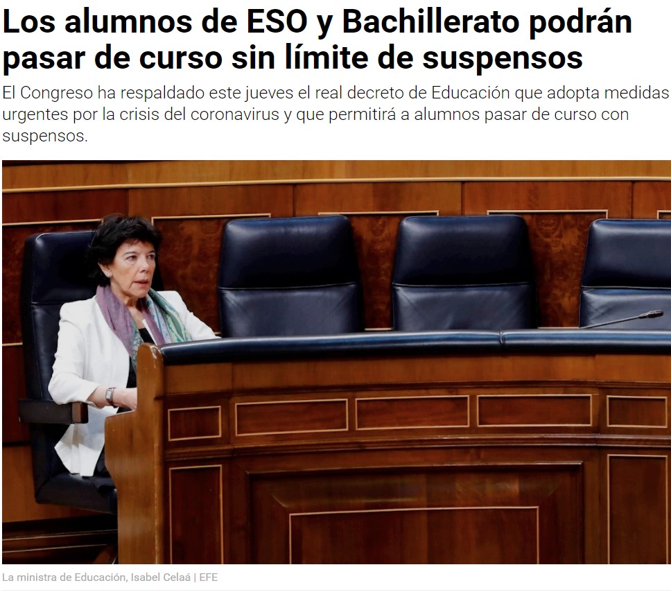 "El sistema español es abusivo con las repeticiones" (Ministra de educación)