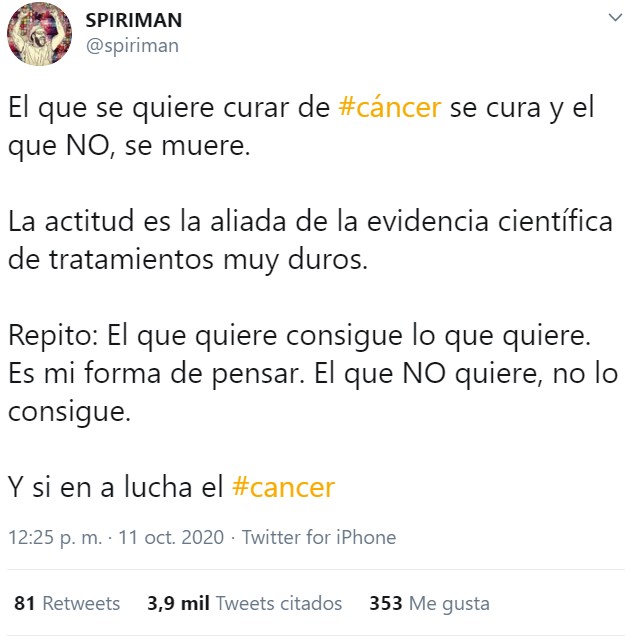 ¿Estás enfermo de cáncer? No estés enfermo de cáncer...