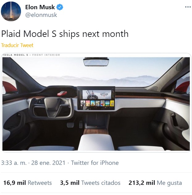 El Tesla Model S Plaid ya está listo: 0-100 en menos de 2 segundos y 320km/ de velocidad punta