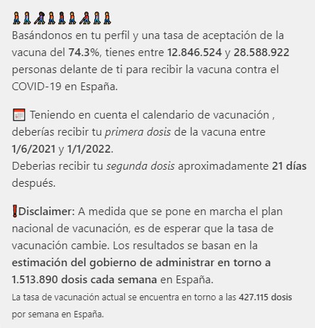 Calculadora del Turno de Vacunación en España