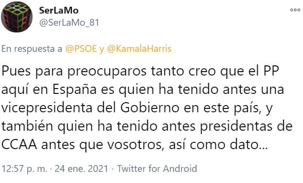 ¿Hay alguna diferencia entre el machismo y lo que hace el PSOE con Kamala Harris en pleno 2021?