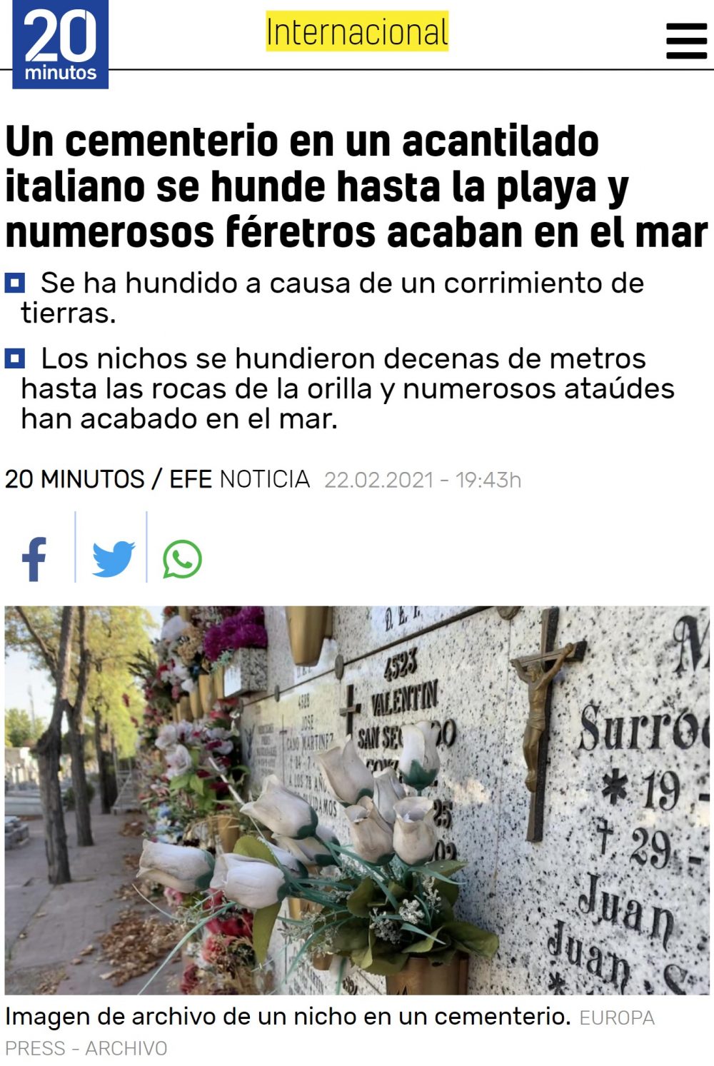 Mirad el lado bueno: es un cementerio, no te puedes morir dos veces...