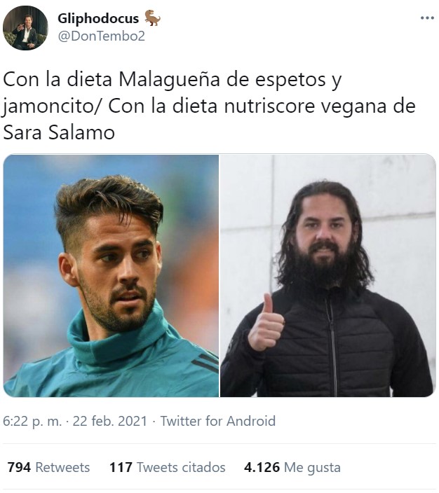Isco debería dejar de fijarse en el Nutriscore