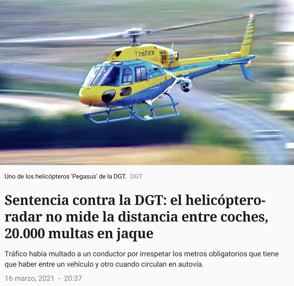¿Te ha multado el helicóptero-radar Pegasus? Pues... podrías librarte de la multa