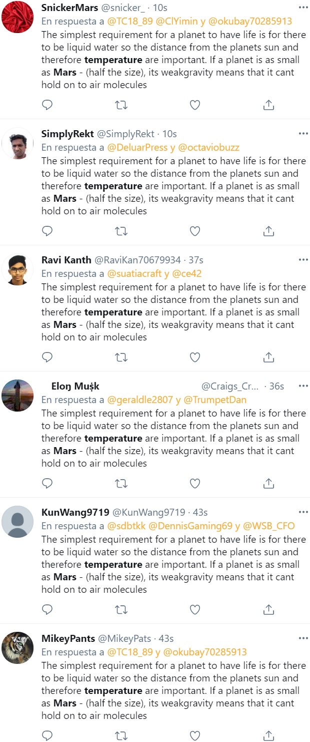 Buscad "Mars temperature" en Twitter, dale a "Más recientes" y...