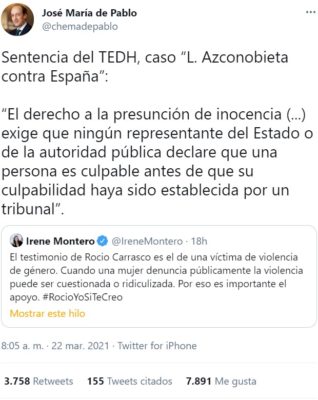 Irene ha hablado -> vuelve a subir el pan