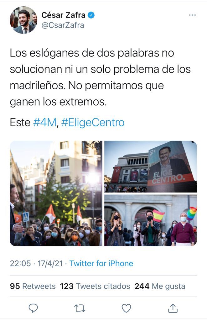"Los eslóganes de dos palabras no solucionan ni un solo problema de los madrileños"
