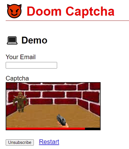 Doom Captcha: mata a 4 demonios de Doom para demostrar que no eres un robot