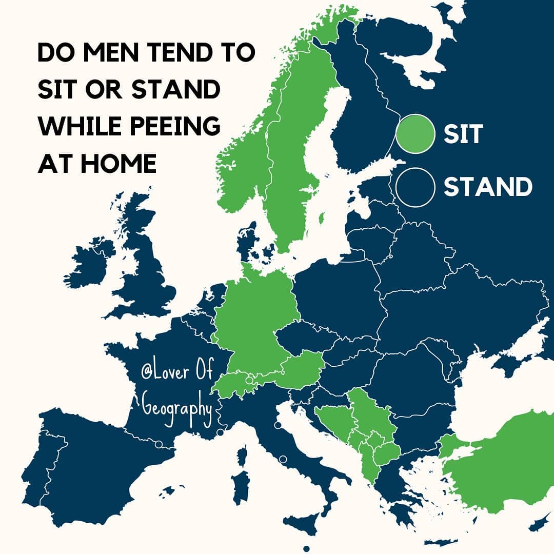 ¿Cómo orinan los hombres en Europa?