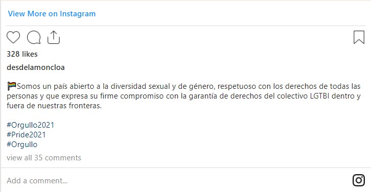 El cartel que acaba de subir el Gobierno a su cuenta de Instagram...