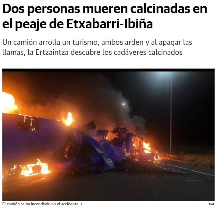 Ha pasado hace un rato en un peaje al lado de Vitoria