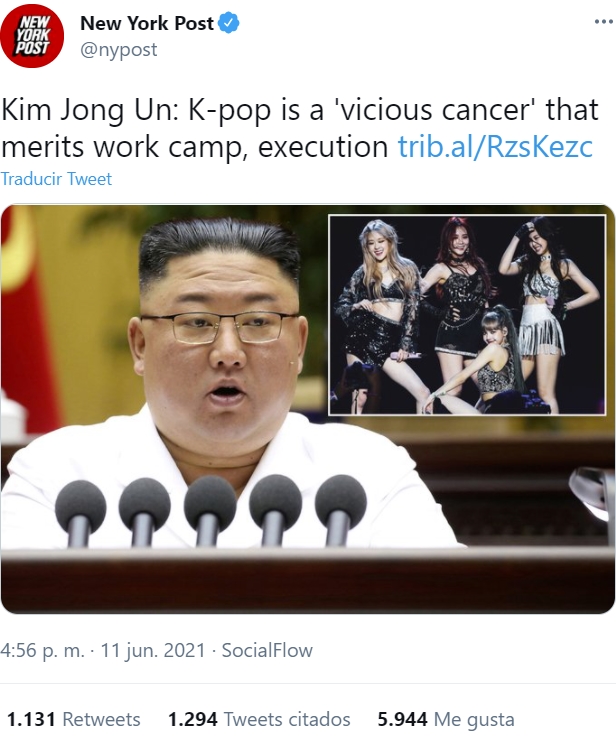 Kim Jong Un: "El K-pop es un cáncer vicioso que merece campo de trabajo y ejecución"