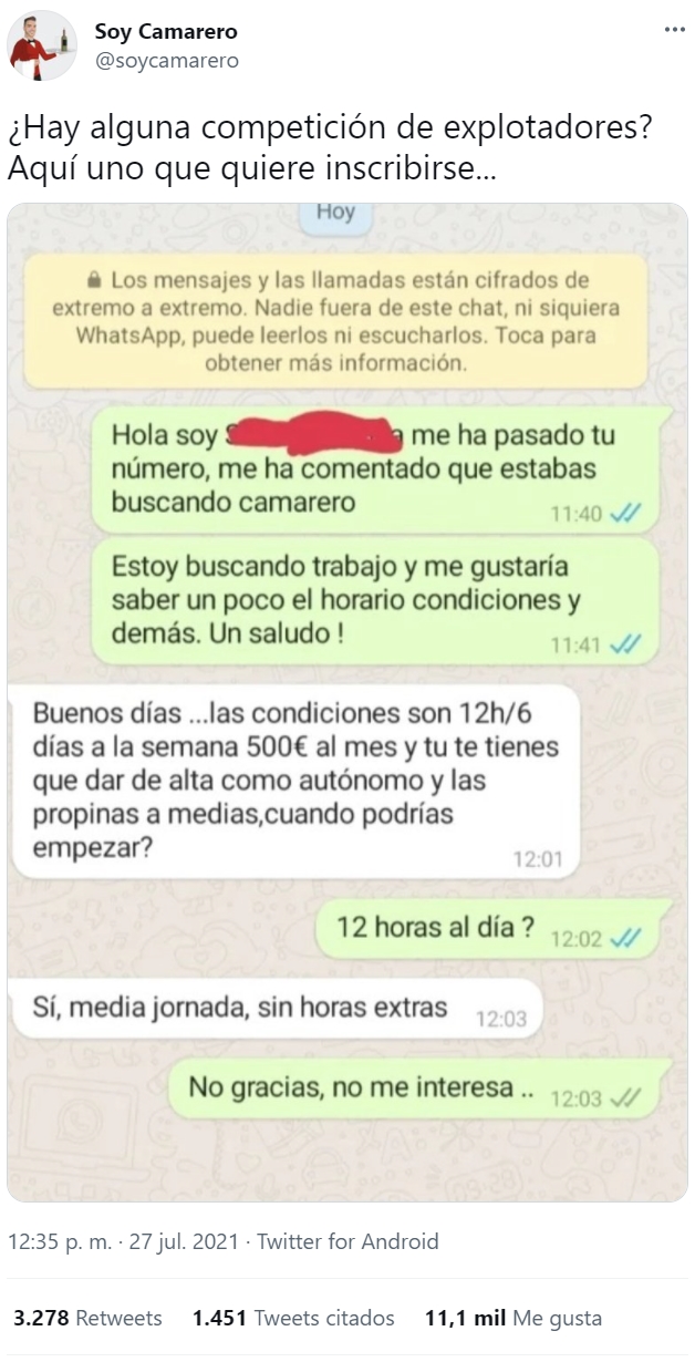Para que luego digan que no hay curro... ¡El que está en paro es porque quiere!