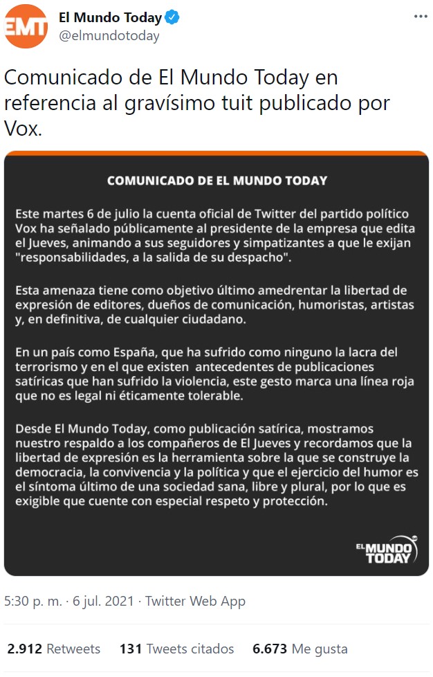 Para odiar tanto a los terroristas de ETA, VOX hace cosas que me recuerdan bastante a ellos...