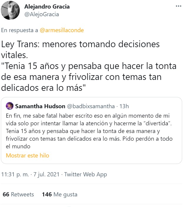 Demasiado joven para pensar, pero suficientemente madura para mutilarse