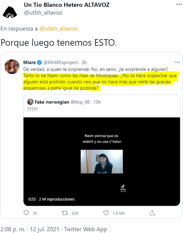 "Termino dentro sin avisar porque aún ninguna se ha quedado embarazada"