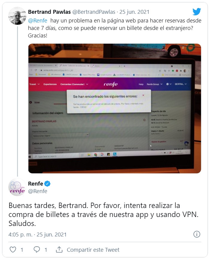 La web de Renfe es posiblemente la peor web de cualquier servicio público de España