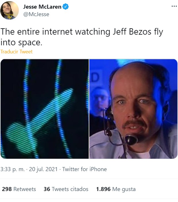 Jeff Bezos viaja al espacio en una nave con forma de poIIa