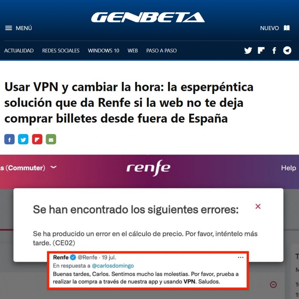 La web de Renfe es posiblemente la peor web de cualquier servicio público de España