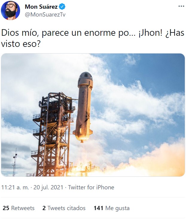 Jeff Bezos viaja al espacio en una nave con forma de poIIa