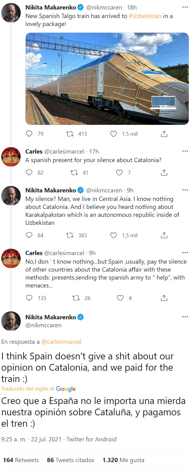 "¿Un regalo por vuestro silencio sobre Cataluña?"