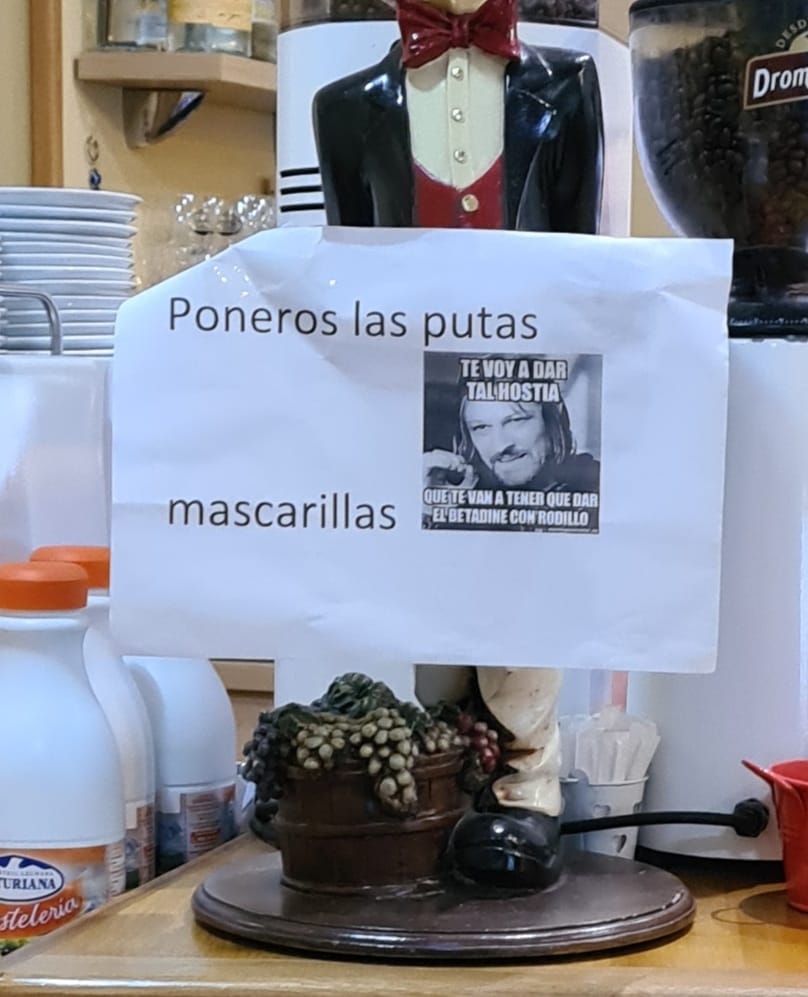 Visto ayer en una cafetería de Cantabria