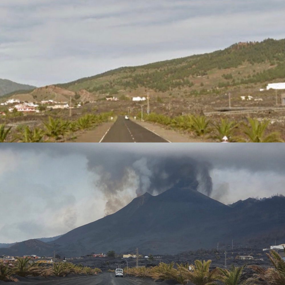 El antes y el después de la erupción en La Palma