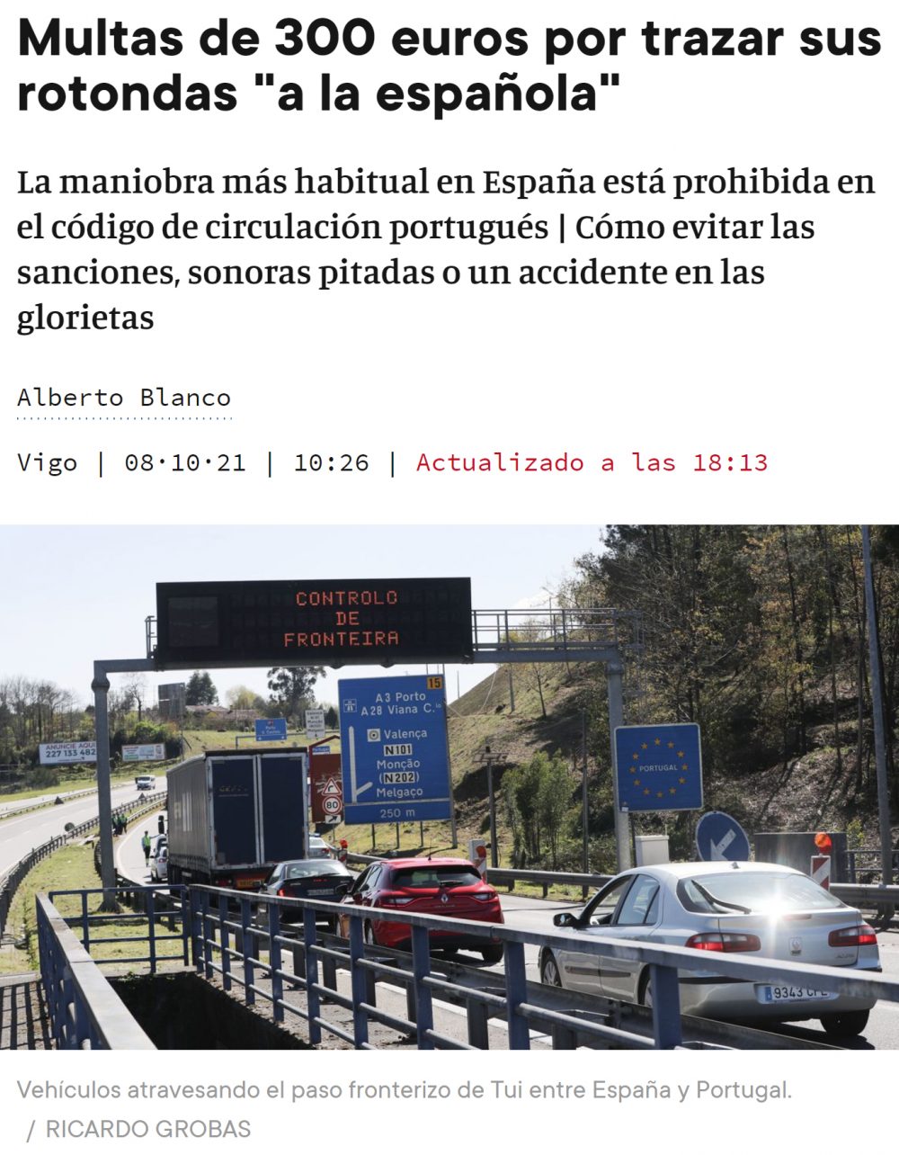 Guerra de rotonding entre España y Portugal