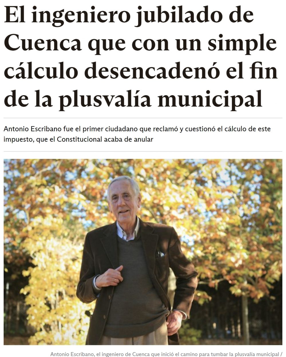 Gracias a este señor, mucha gente dejará de pagar (de momento) el impuesto de plusvalía cuando vendan sus viviendas